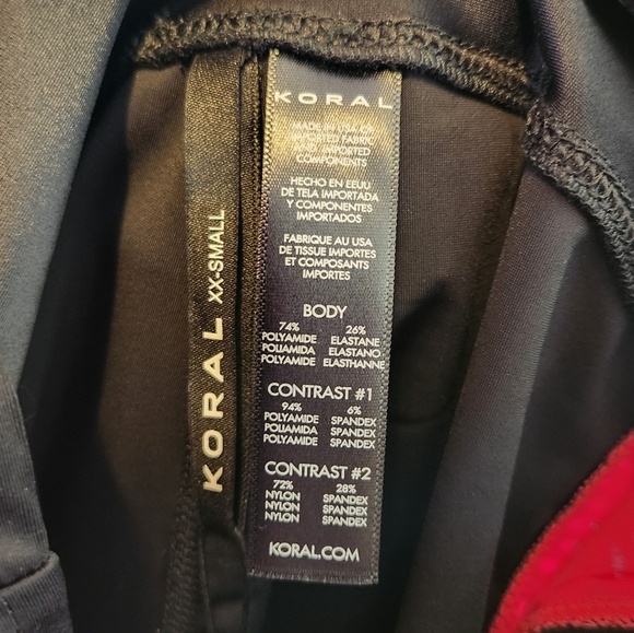 KORAL Dynamic Duo Mesh-Inset Leggings Black Pink Size XXS New Activewear Yoga - Picture 8 of 9